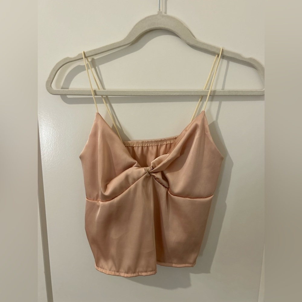 apricot satin top